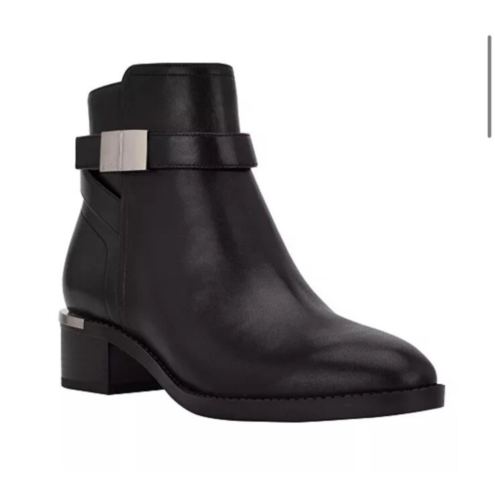 NEW Calvin Klein Women's‎ 7.5 Dwayne Casual Block Heel Casual Black Booties